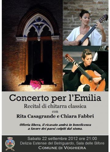 Concerto per l'Emilia Recital di chitarra classica con Rita Casagrande e Chiara Fabbri